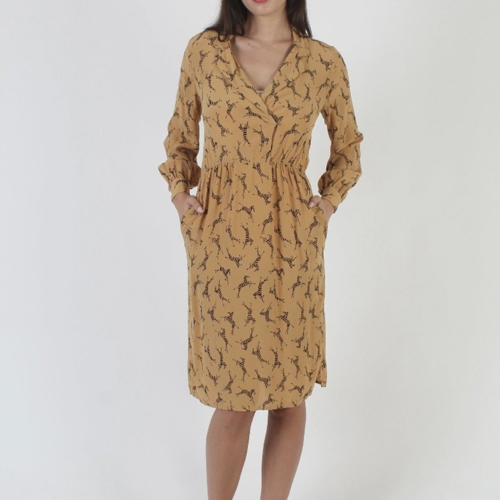 Vintage 80's dress with Zebra graphic